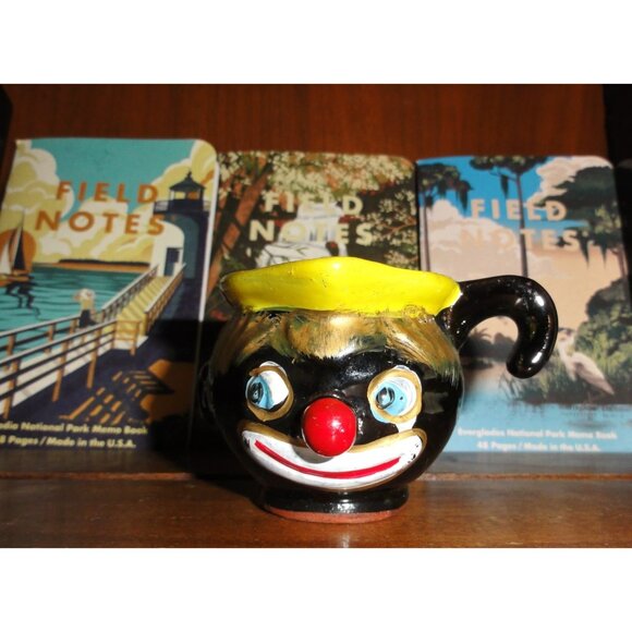 Vintage Thames Redware Clown Face Creamer or Espresso Cup oddity curiosity 1940s - Picture 10 of 16